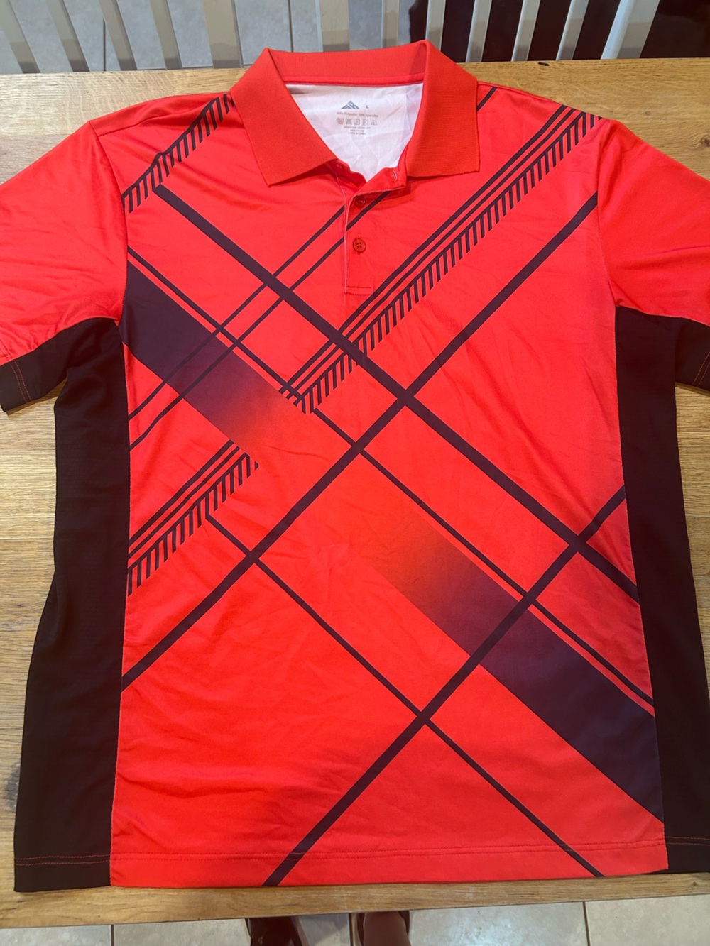 Hogan Red and Black Men's Polo Shirt with Geometric Stripe